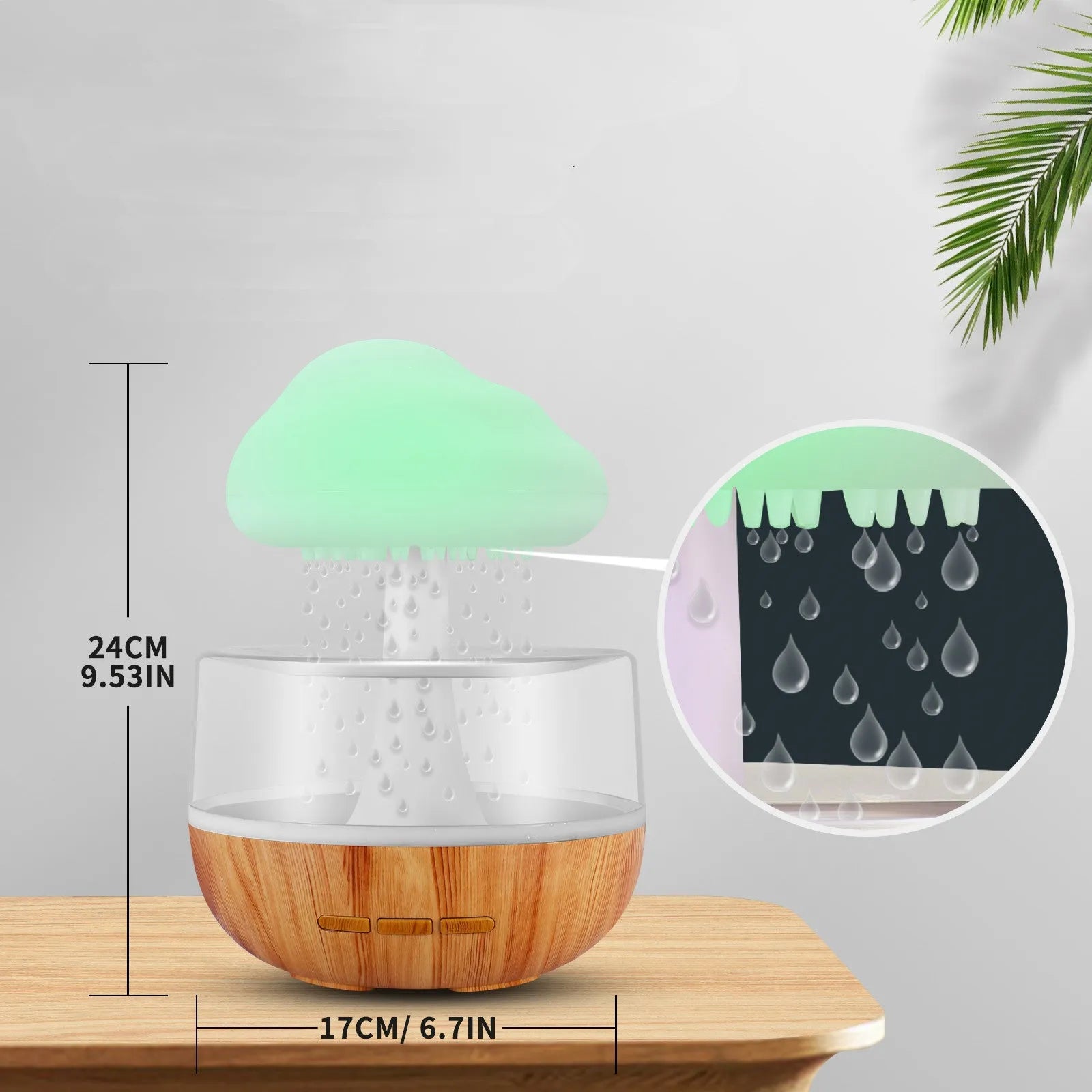 White cloud-shaped humidifier with colour-changing lights and USB charging port