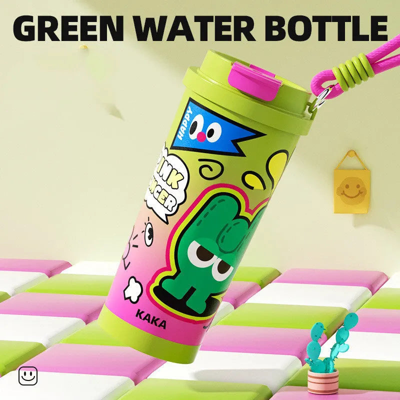 Creative 500ml stainless steel vacuum flask shown in green colour with choice of ceramic or steel inner liner.