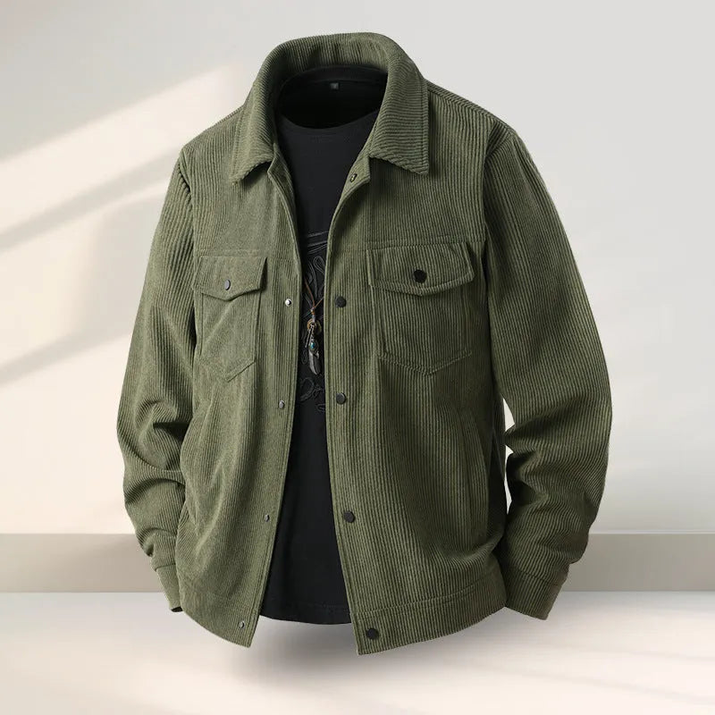 Men's slim fit casual coat in a Lycra and Vinylon blend, available in black, coffee, green, and white.