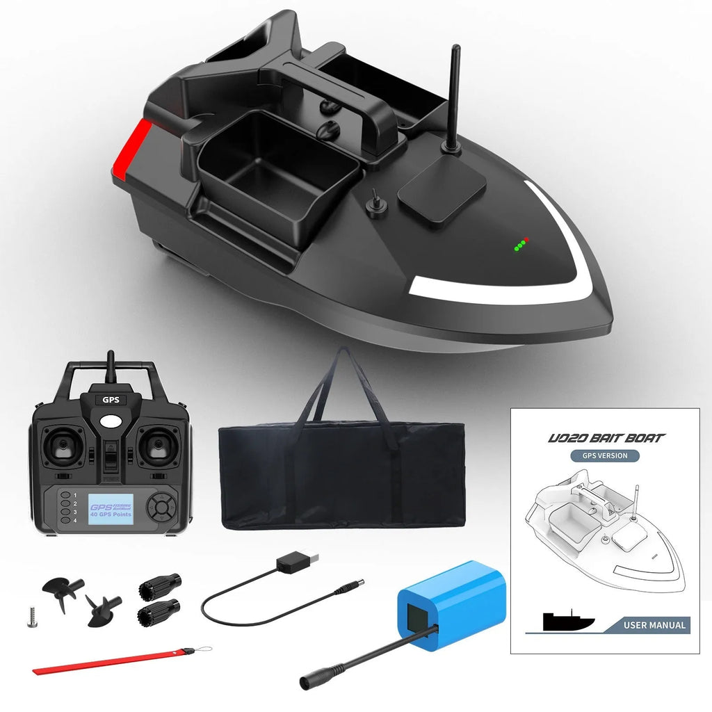 GPS remote control fishing boat with Beidou positioning system and LED lights