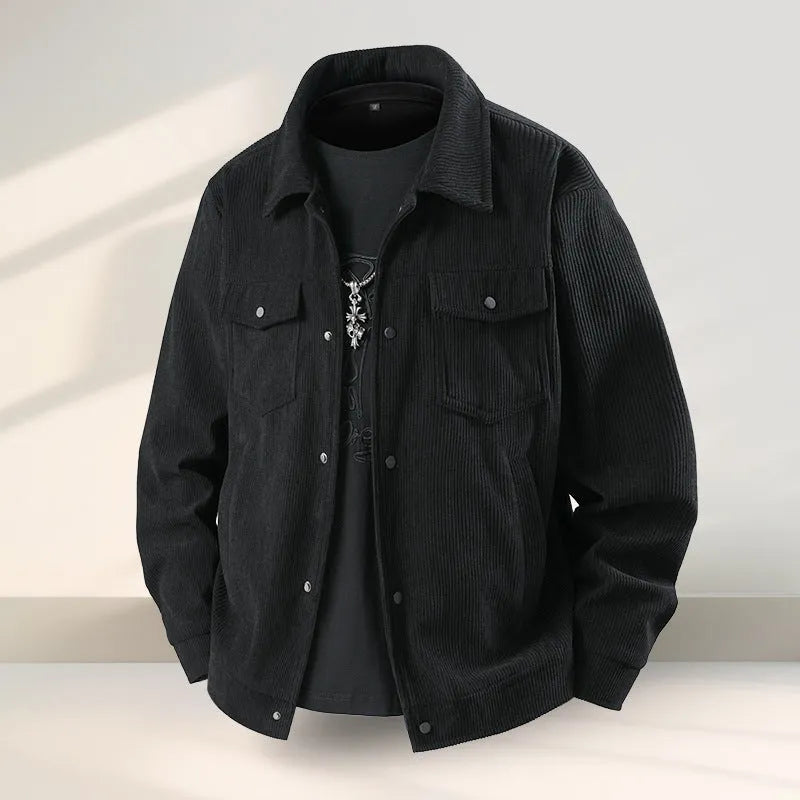 Men's slim fit casual coat in a Lycra and Vinylon blend, available in black, coffee, green, and white.