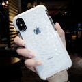 Simple striped TPU back cover case for iPhone in pink, white, and black colour options.