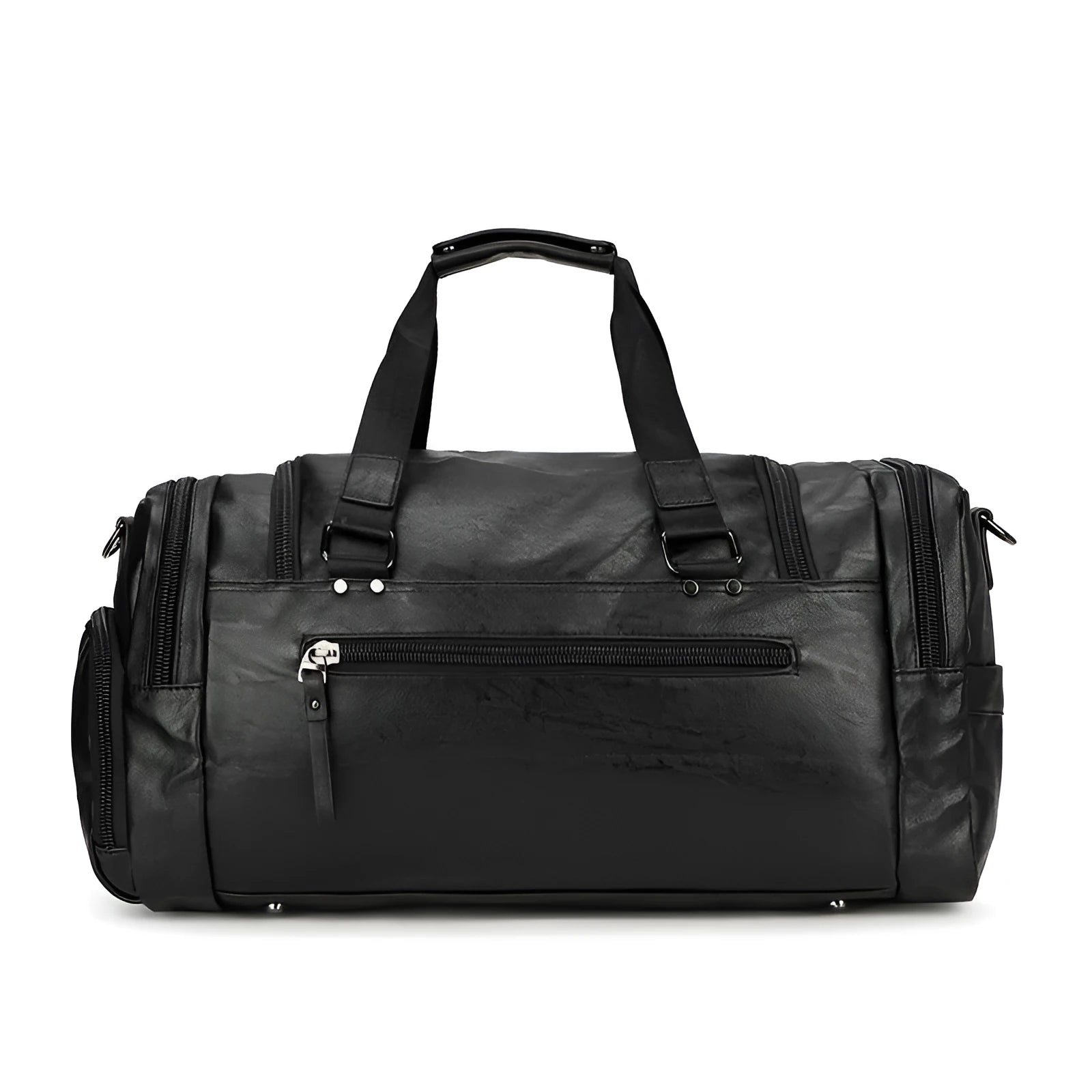 Black travel bag with shoe compartment measuring 52cm long, 19cm wide and 27cm high