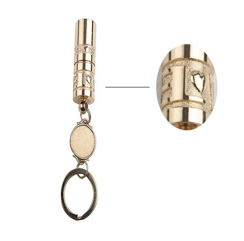 Waterproof mini LED keychain flashlight with gold electroplated zinc alloy body