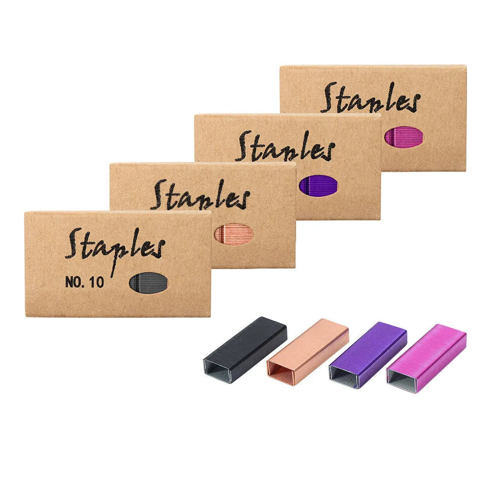 Box of 1000 metal stitching needles in black, purple, rose gold and rose red colours