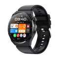 Bluetooth smart watch with round 1.36 inch screen and silicone strap in black or silver colour