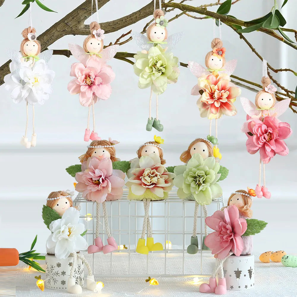 FARCENT Cute Elf Easter Party cloth pendant in dark pink, pink, green, and yellow colour options.