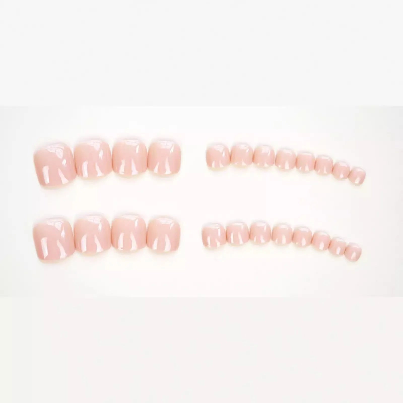 Plastic toe nail stickers set with adhesive glue in skin colour J-52 design