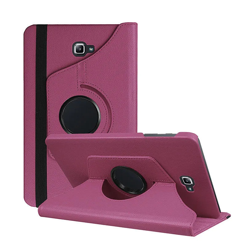 Rotating leather clamshell tablet case for iPad 1 shown in multiple colour options
