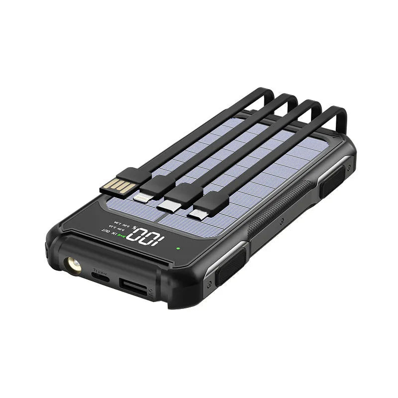 Military grade power bank in black, green, or orange colours showing compact design