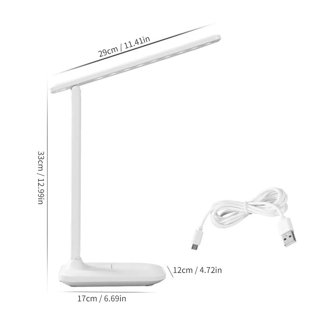White plastic bedside lamp with touch dimming and colour-changing LED light for children's rooms