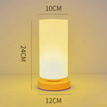 Nordic solid wood USB table lamp in white cube design with touch dimming, 150mm by 180mm