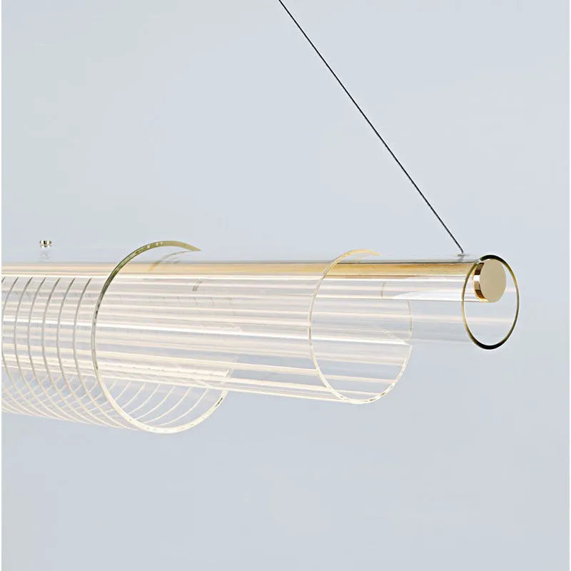 Modern glass pendant lamp with iron body for restaurant and bar lighting in three sizes