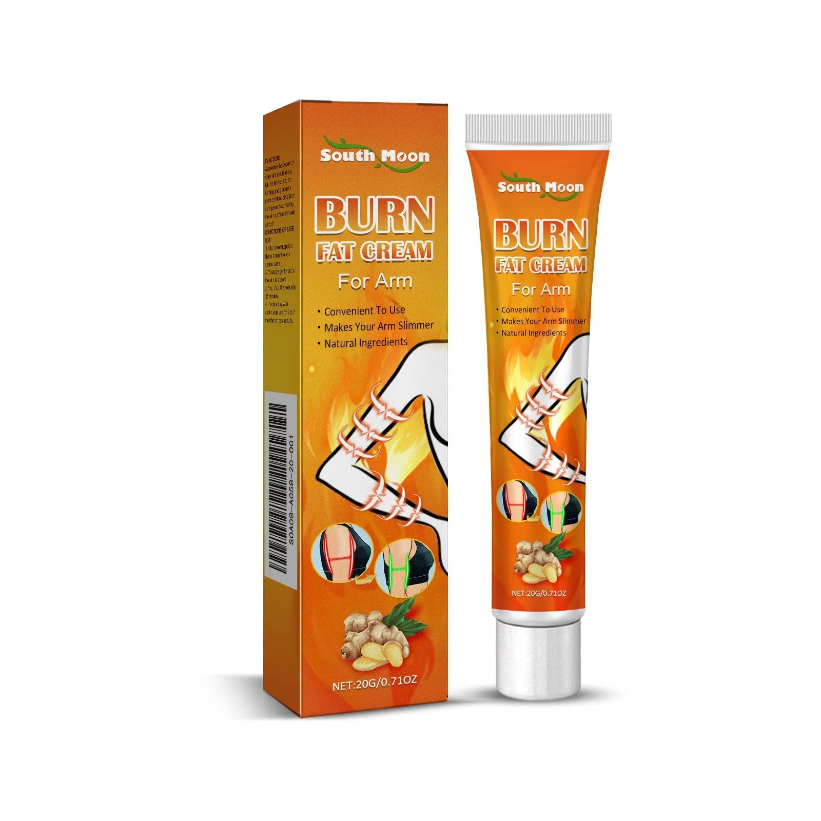 A 12.5cm long container of 20g body firming massage cream with traditional ingredients.