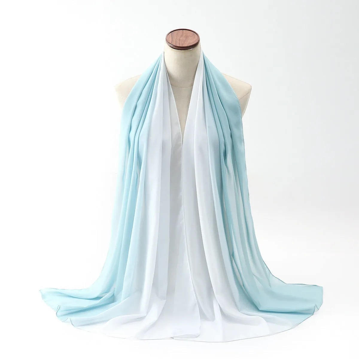 Women's bubble towel texture summer scarf in polyester chiffon showing colour options and 175cm length