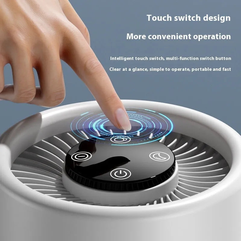White desktop air purifier with simple design for small room formaldehyde and odour removal