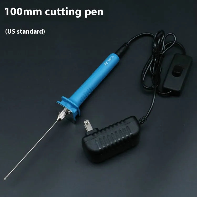 Blue electric heating cutter with plastic handle for cutting foam polystyrene and pearl cotton boards