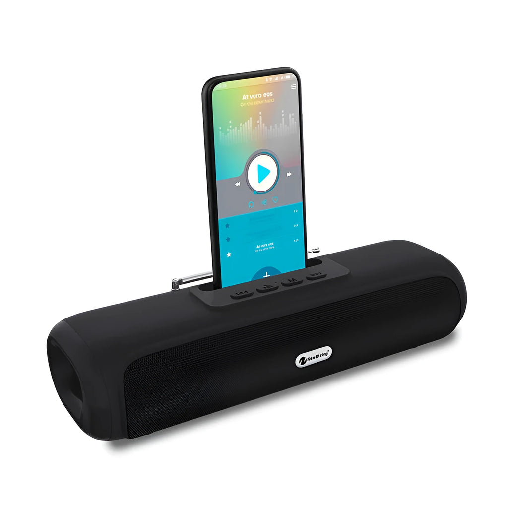 Desktop wireless long strip subwoofer in black, blue, red, or silver grey colour