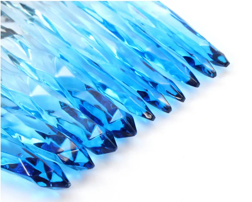 10-piece crystal handle foundation brush set with artificial fibre bristles in four colour options