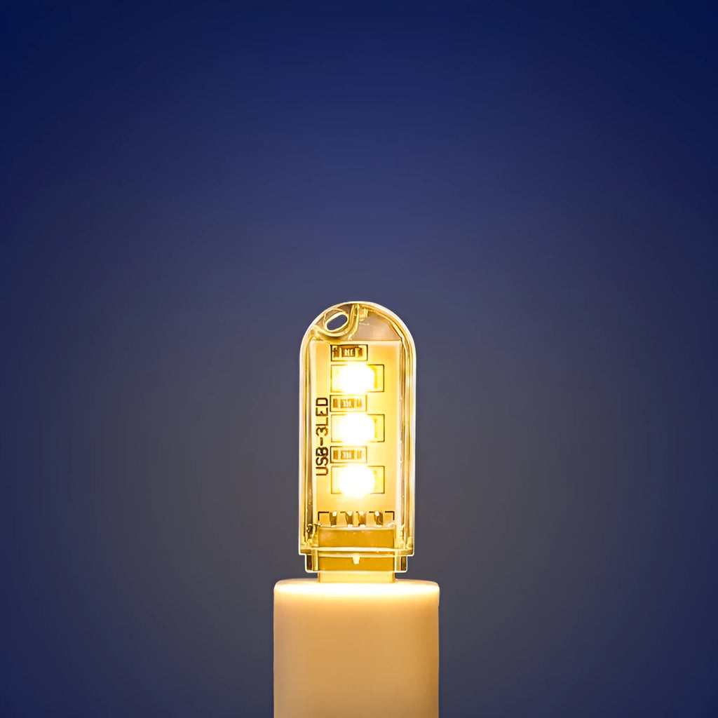 Small white USB baby night light with dual white and warm light settings