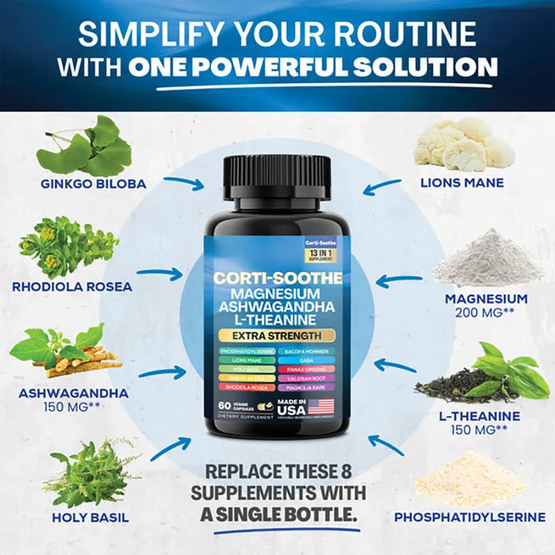 Bottle of South African Drunken Eggplant Magnesium Capsules containing 60 dietary supplement capsules