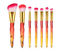 10-piece crystal handle foundation brush set with artificial fibre bristles in four colour options