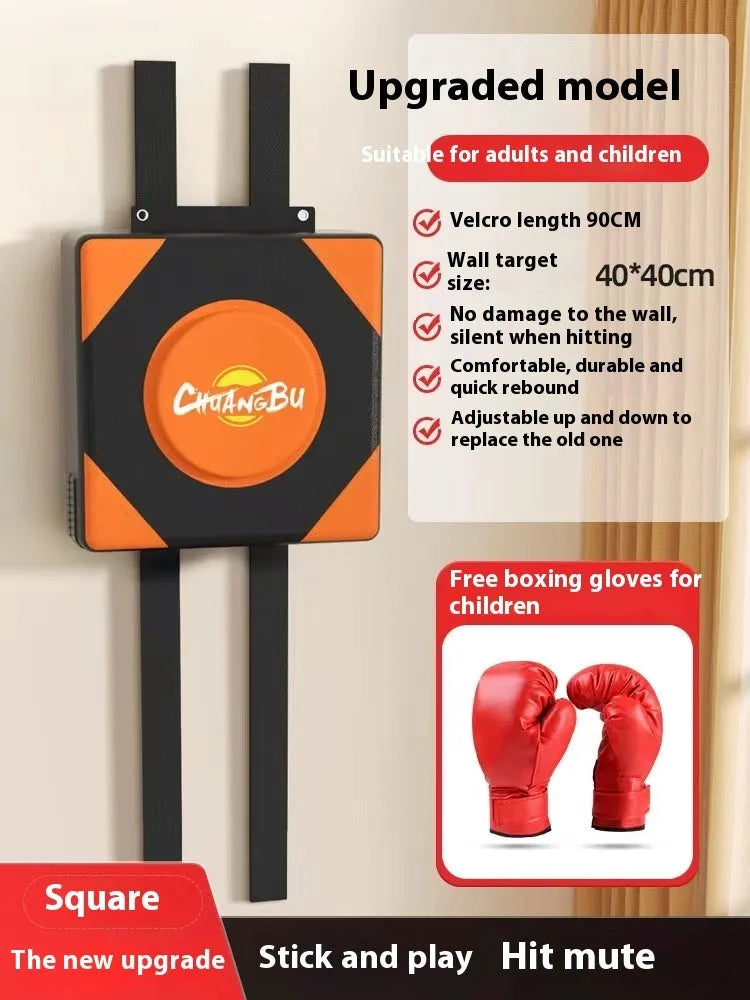 Hanging boxing wall target with PU leather surface mounted on bracket