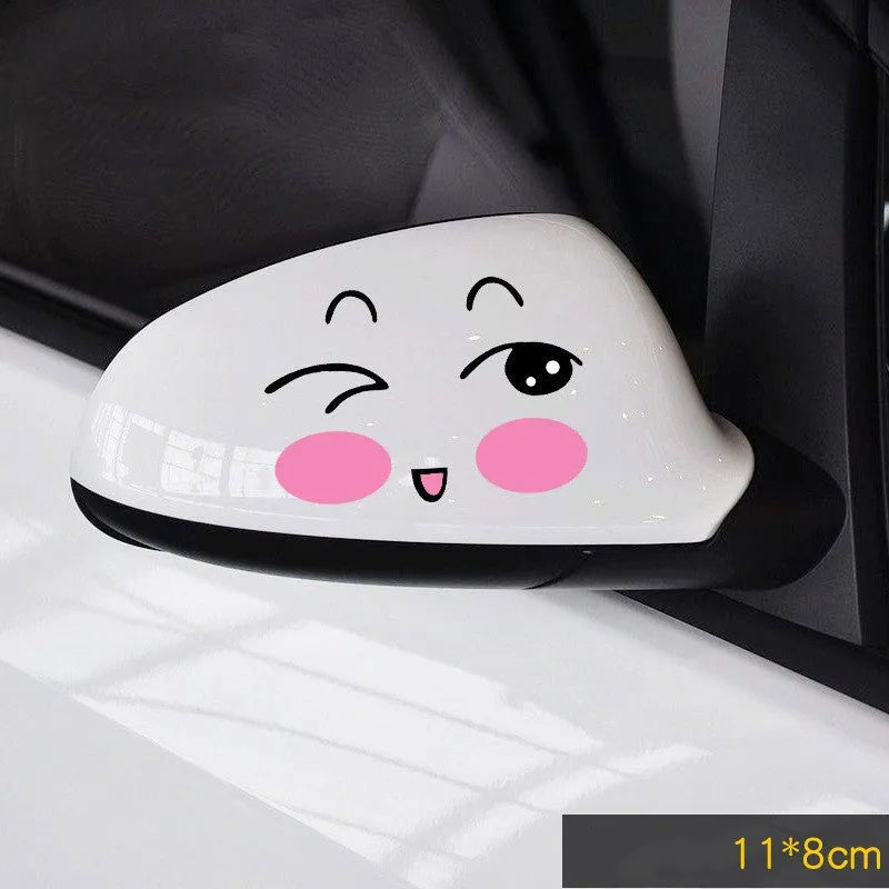 Reflective cartoon eye car body stickers pair for electric vehicle decoration