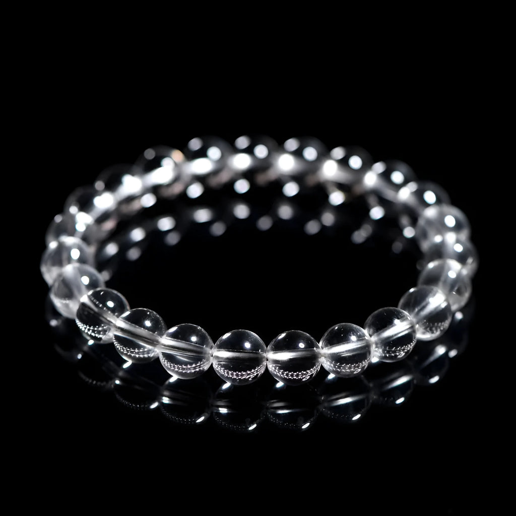 Old mine white crystal bead bracelet with natural Donghai materials in geometric design
