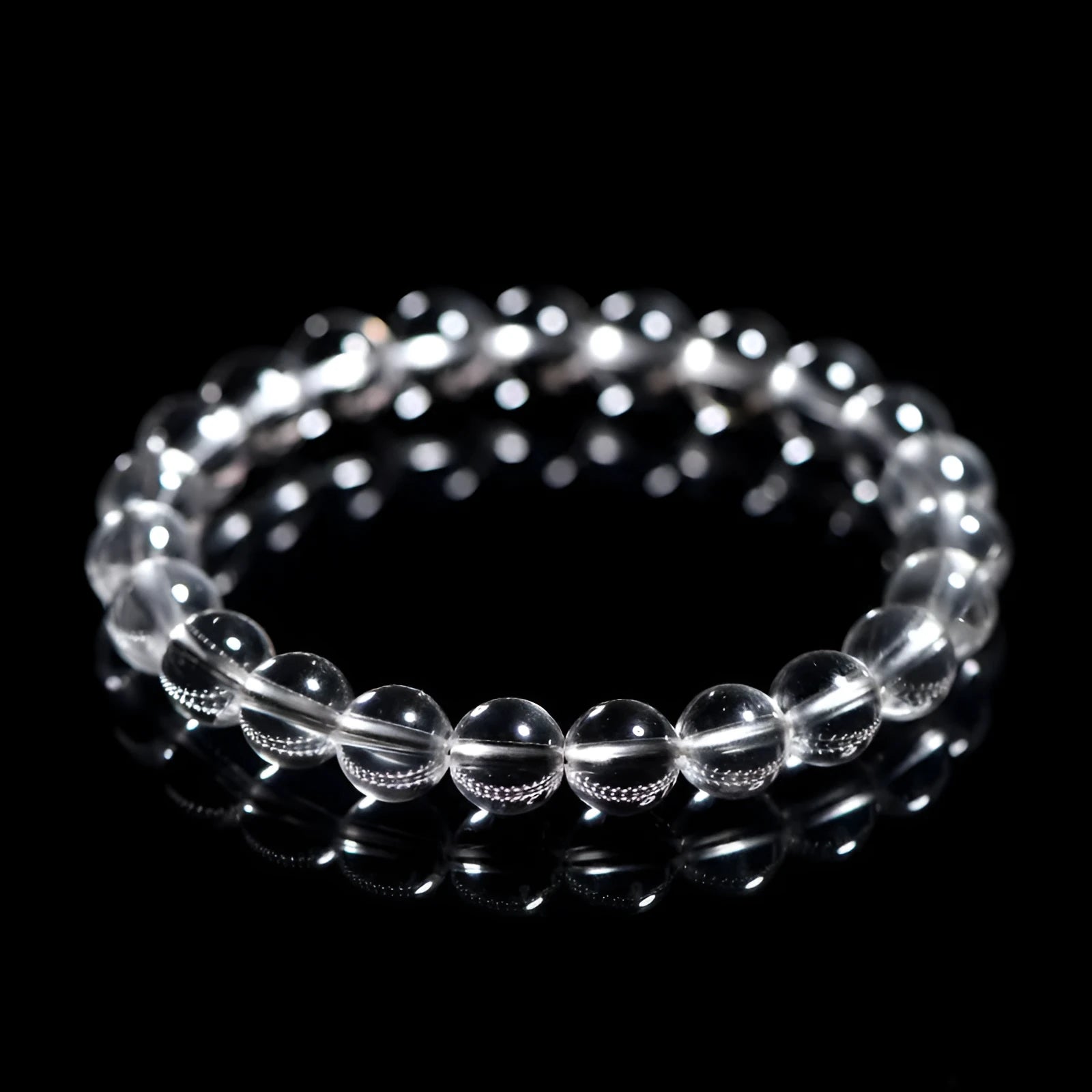 Old mine white crystal bead bracelet with natural Donghai materials in geometric design