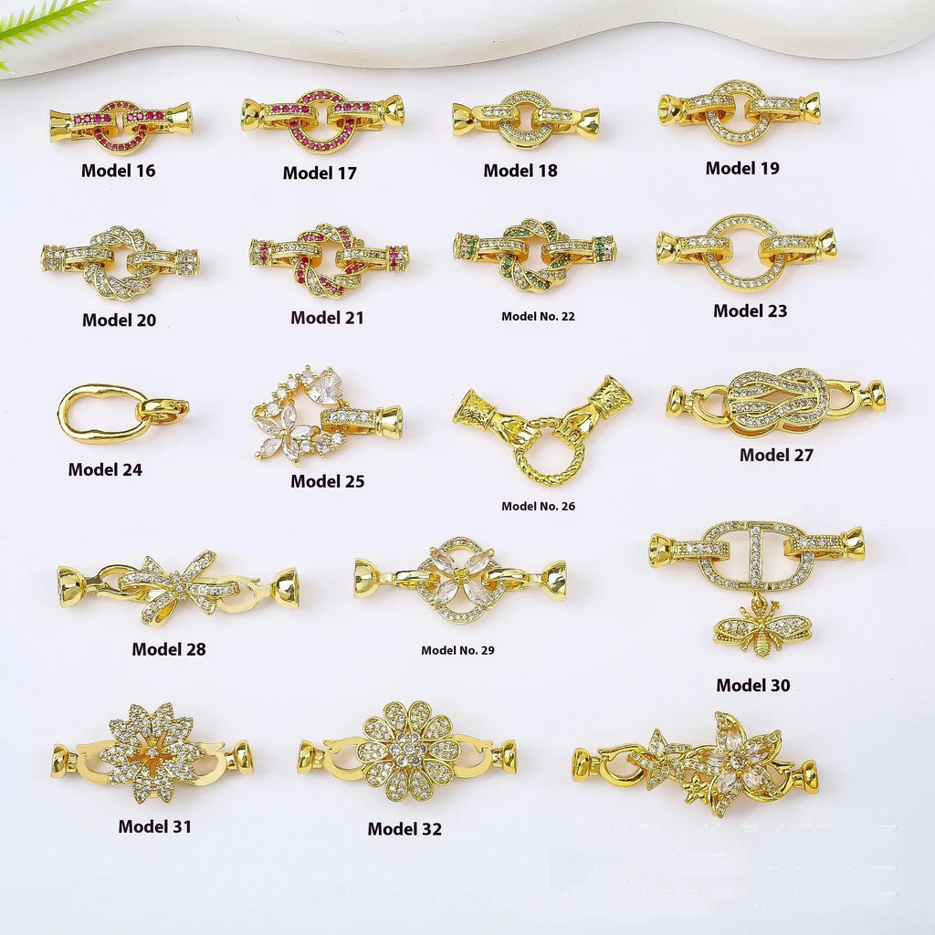 Small gold-plated metal chain buckle for DIY necklace jewellery making