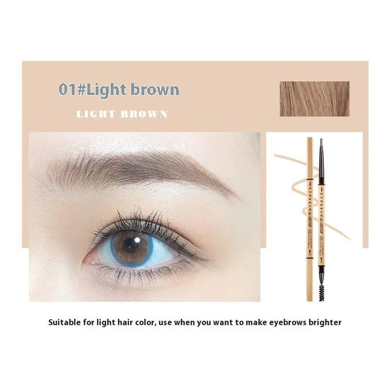 Ultra-fine discoloration resistant eyebrow pencil in five colour shades