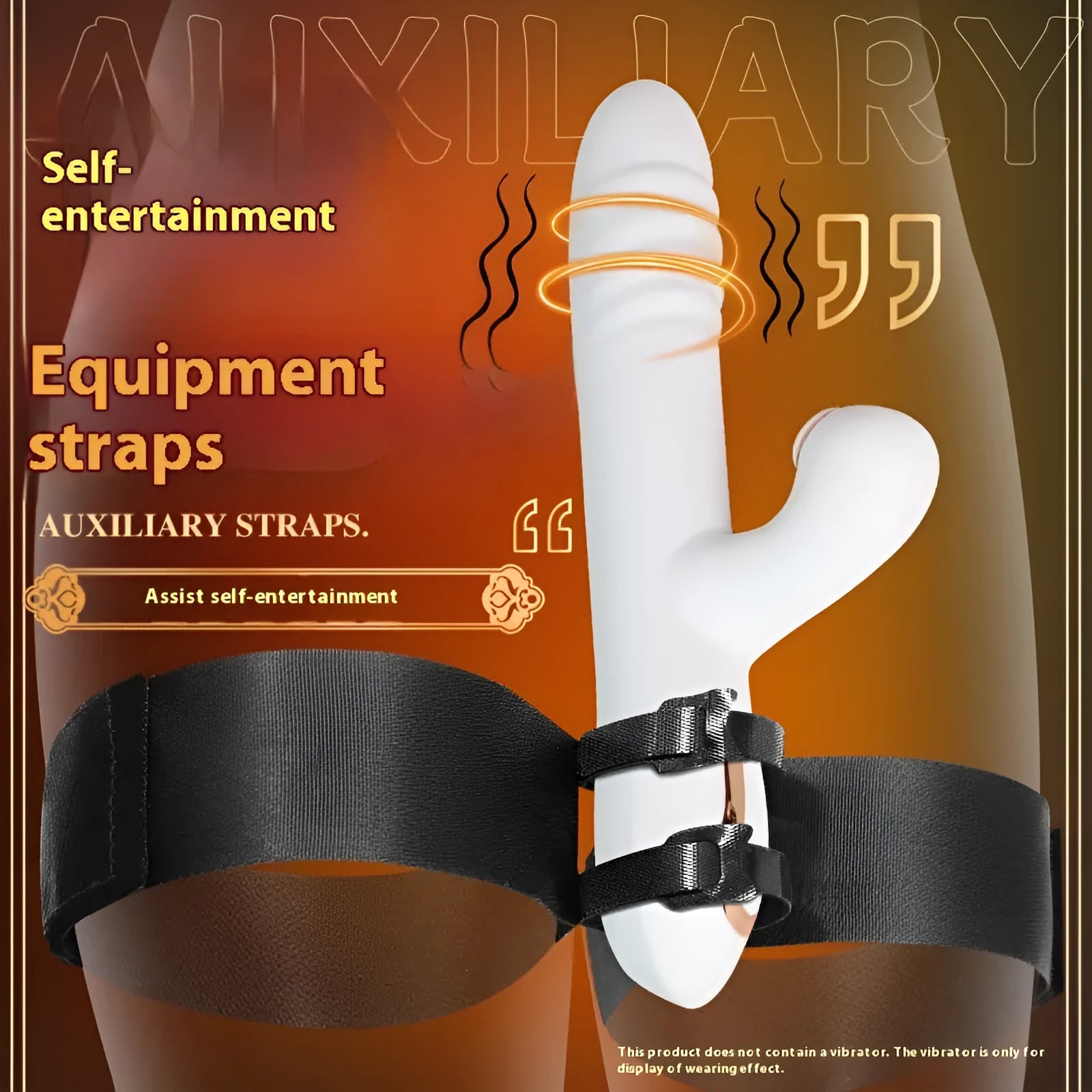 Black knitted belt strap for adult toys measuring 20mm wide by 65cm long