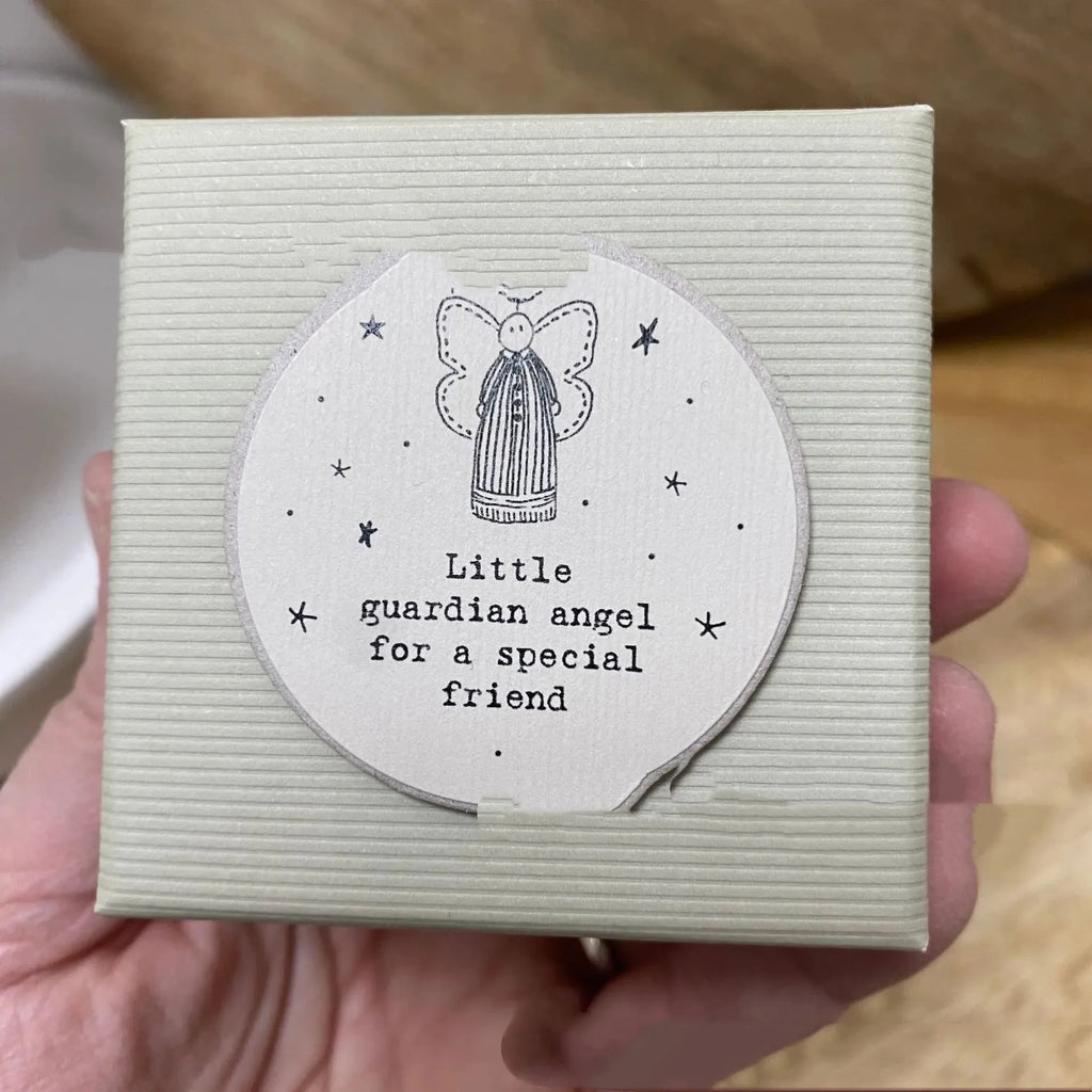 Modern simple style guardian angel resin ornament in a box, gift for friends.