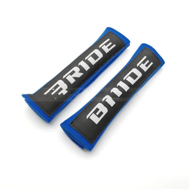 Black, blue and red cotton sponge cloth car safety belt shoulder pads with embroidery weaving