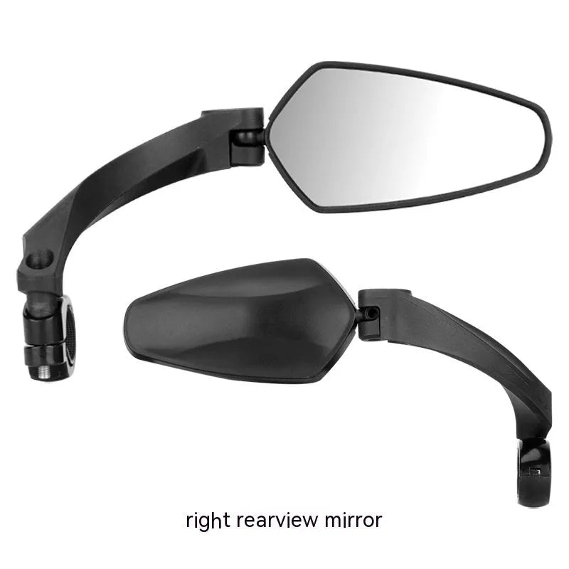 Black PMMA acrylic bicycle rearview mirror for mountain bikes with rotatable mounting