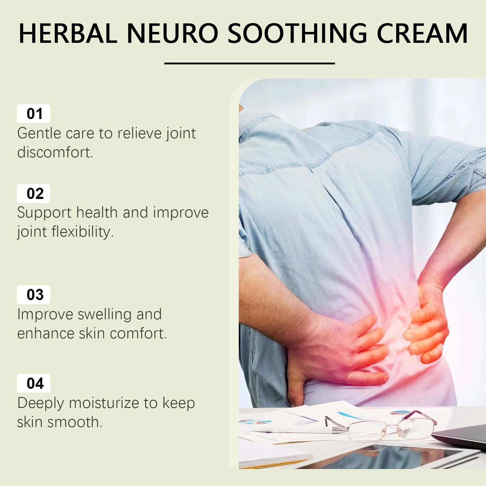 100g container of botanical body care cream with arnica, pepper and mugwort ingredients