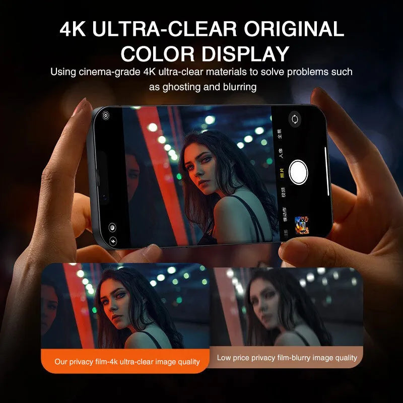 Anti-peeping tempered glass screen protector for iPhone with privacy protection features