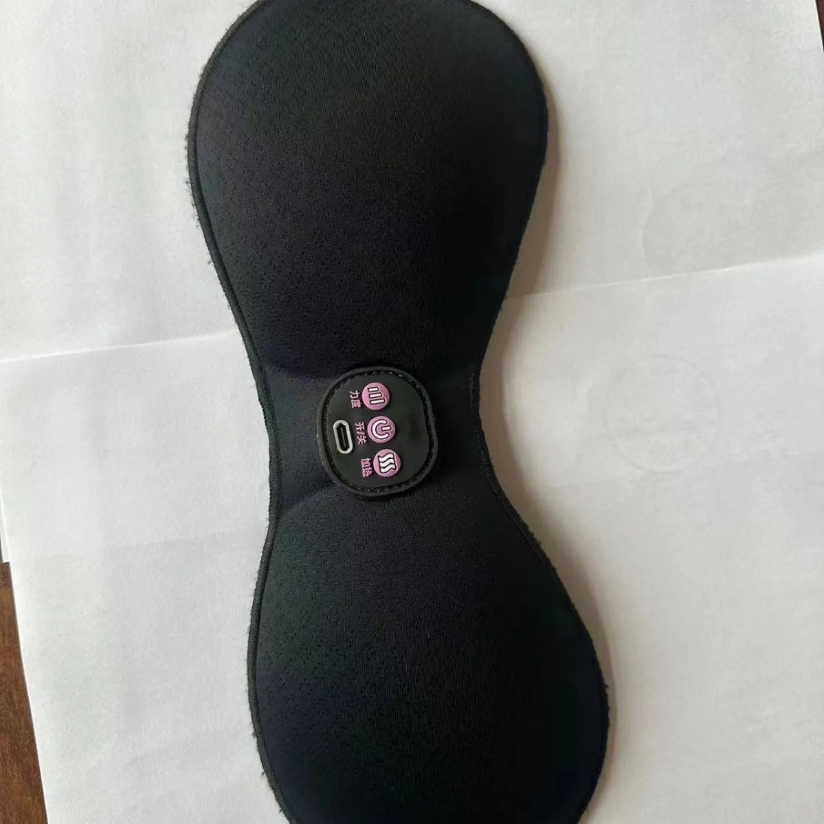 Black electric massage bra inner cushion chest stickers with 3-key English control liner