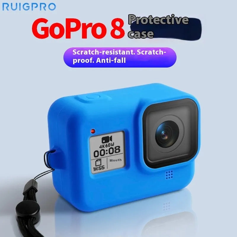 GoPro Hero8 Black protective sleeve and carrying strap accessory kit in blue colour
