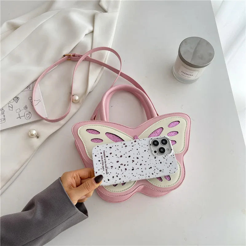 Square crossbody shoulder bag in PU material showing contrast colour elements