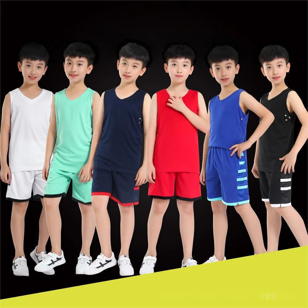White breathable sports vest and shorts set for basketball and fitness training