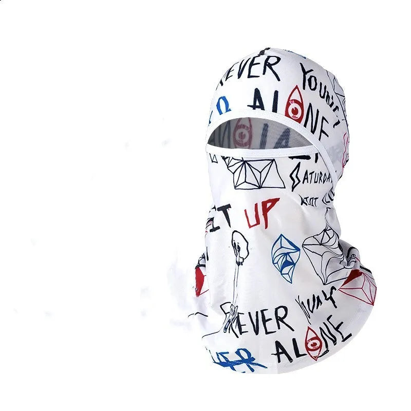 Unisex cotton motorcycle head cover and gloves set in a street-style dome cap design.