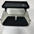 White ABS storage box for Tesla Model 3 and Y centre console, shown with napkin box inside.