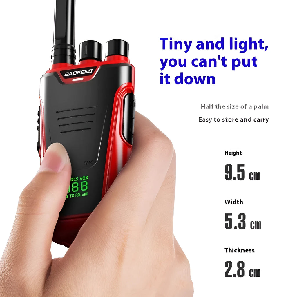 Red and yellow high-power intercoms showing 10W power rating and compact dimensions