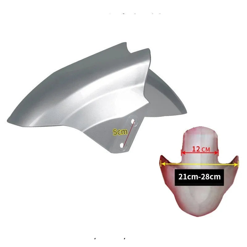 ABS plastic front wheel fender for an electric car, shown in a choice of colours including red, white, and black.