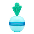 Blue durable rubber treat dispensing dog toy with tumble ball design for medium and large dogs