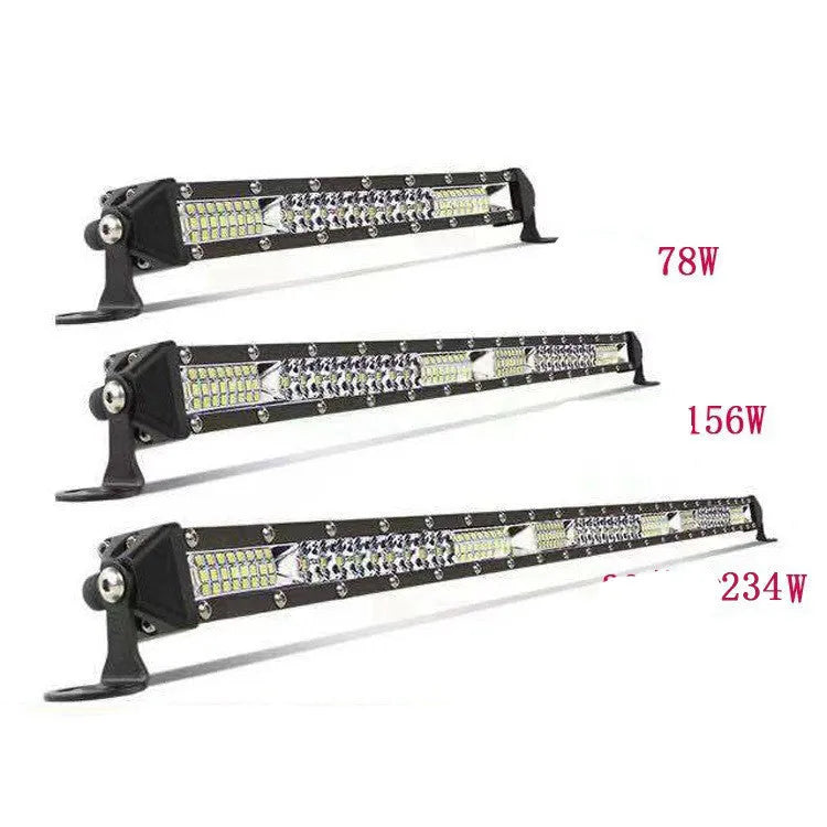 Ultra-thin white aluminium LED strip light bar for mounting on a vehicle roof.