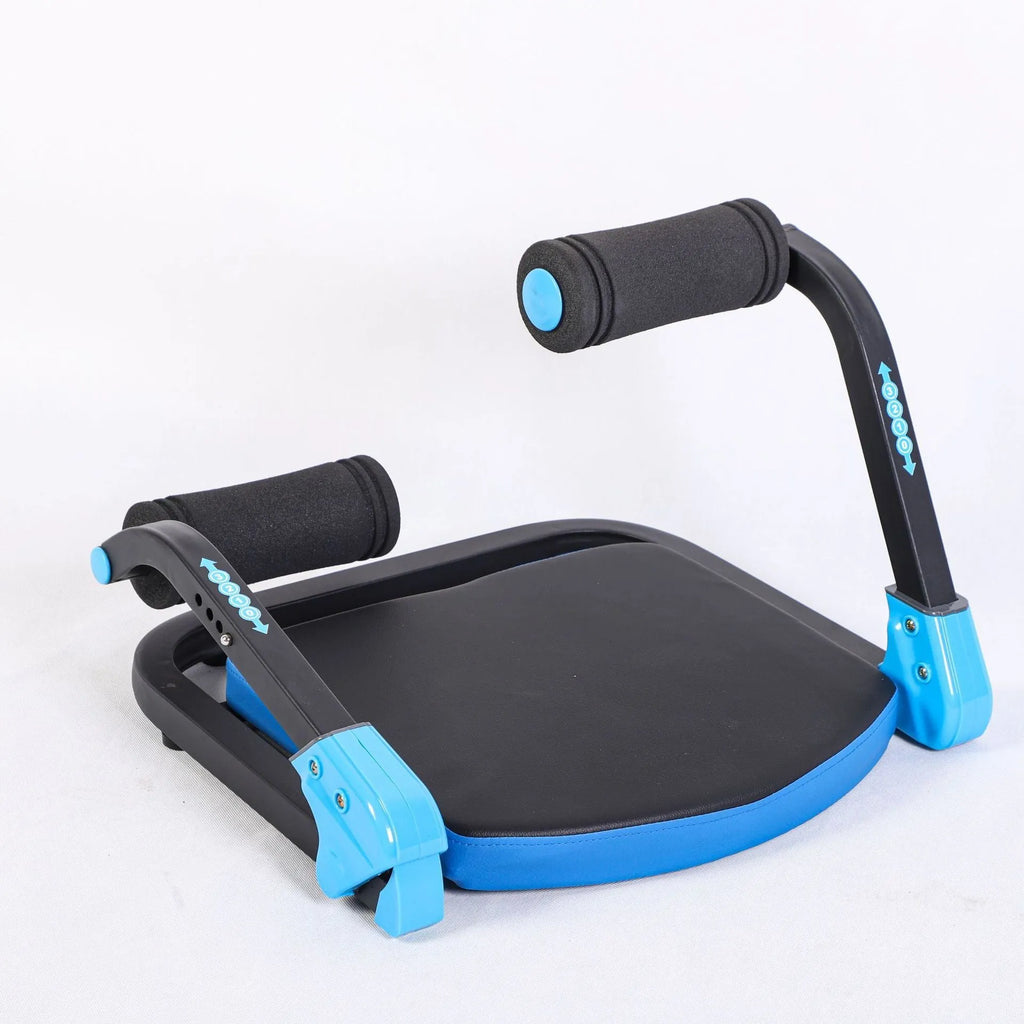 Mini abdominal exercise device in sky blue and red colour options for home and office fitness