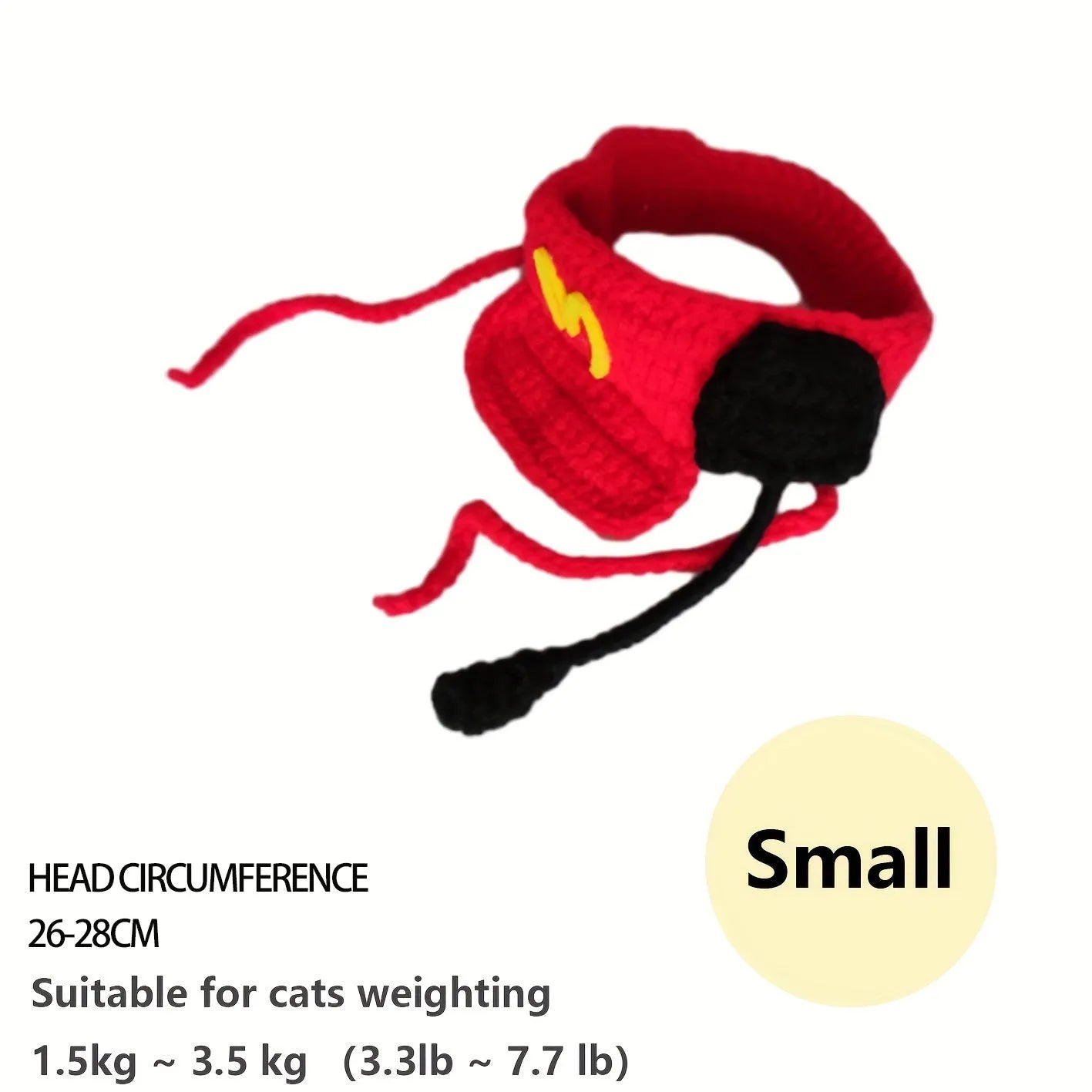 Handmade cotton knitted cat chef hat and matching sweater pet costume set
